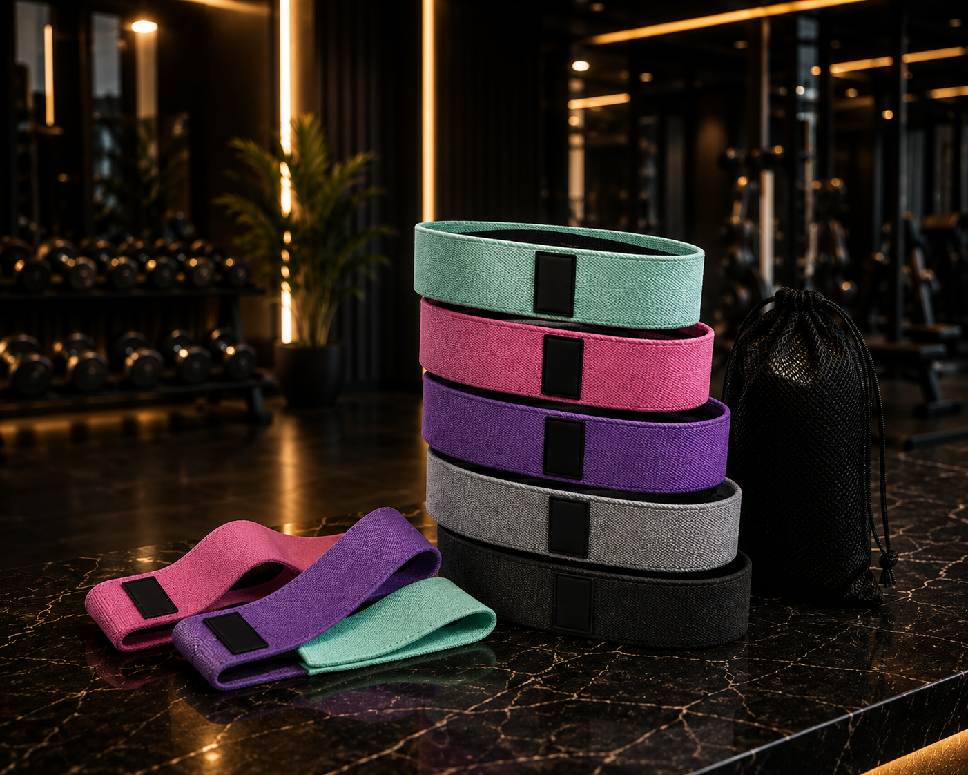 LINZARO Premium Fabric Resistance Bands | Non-Slip Hip & Glute Workout Bands